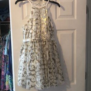 Gold Silver and White Formal/Homecoming Dress